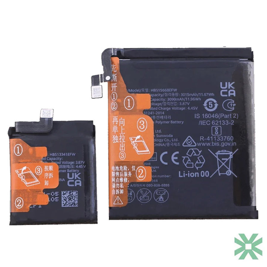 Huawei P50 Pocket (BAL-L49) Uyumlu Batarya Pil 4000 mAh (HB515668EFW + HB513341EFW)