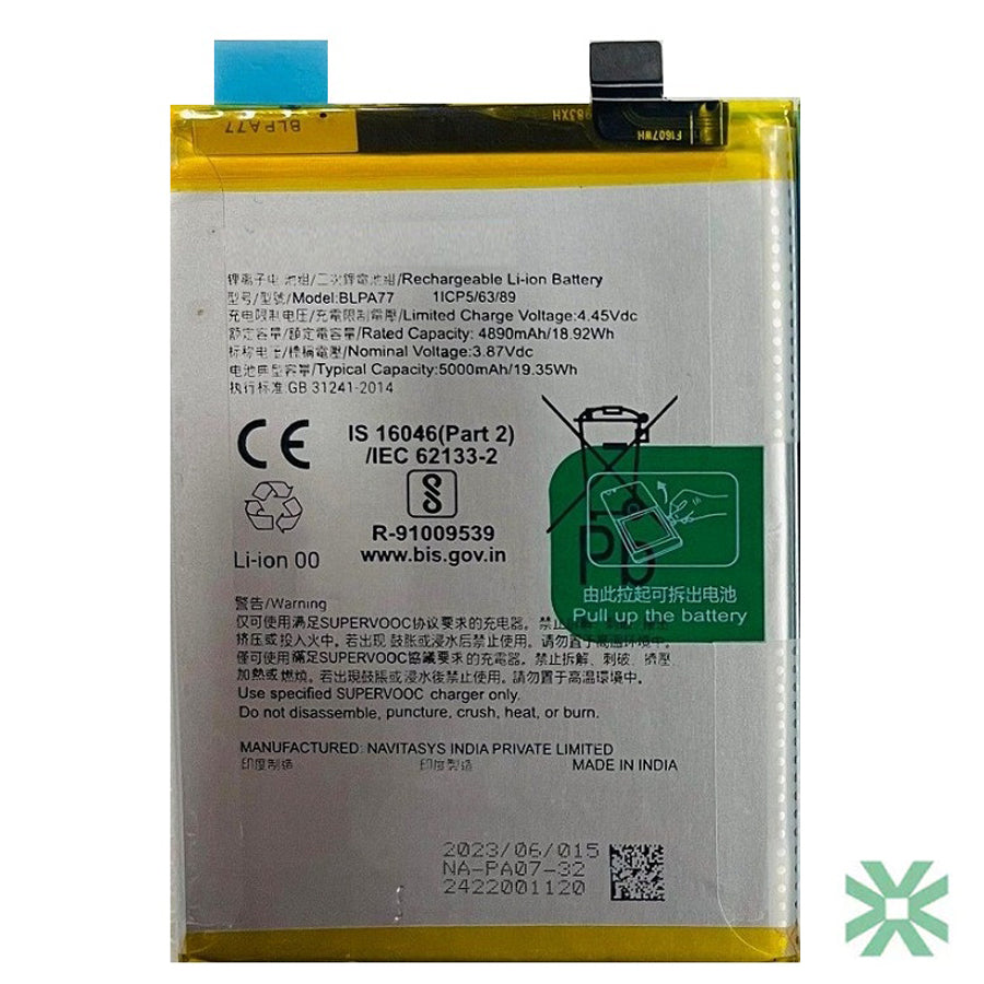 Oppo A3X (CPH2681) Uyumlu Batarya Pil 5100 mAh (BLPA77)