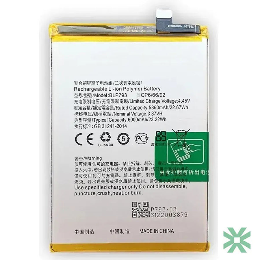 Realme C25S (RMX3195) Uyumlu Batarya Pil 6000 mAh (BLP793)