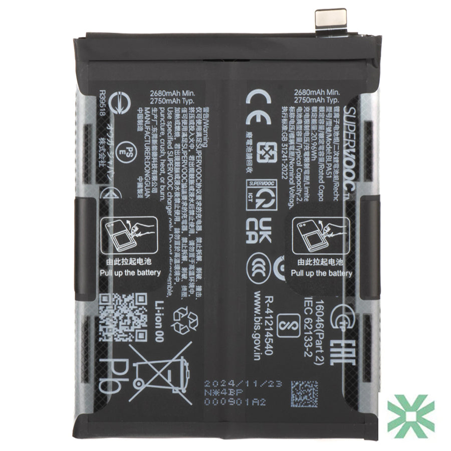 Realme GT 6 (RMX3851) Uyumlu Batarya Pil 5500 mAh (BLPA51 )
