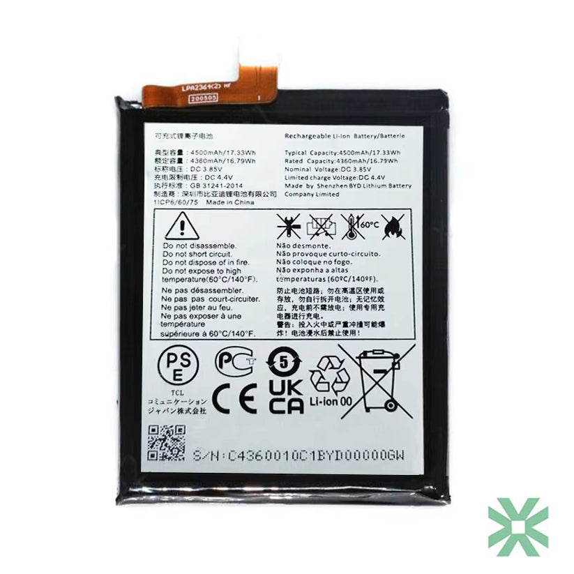 TCL 20 5G (T781, T781H, T781K) (TLP043D1, TLP043D7, TLP043E1 ) Uyumlu Batarya Pil 4500 mAh