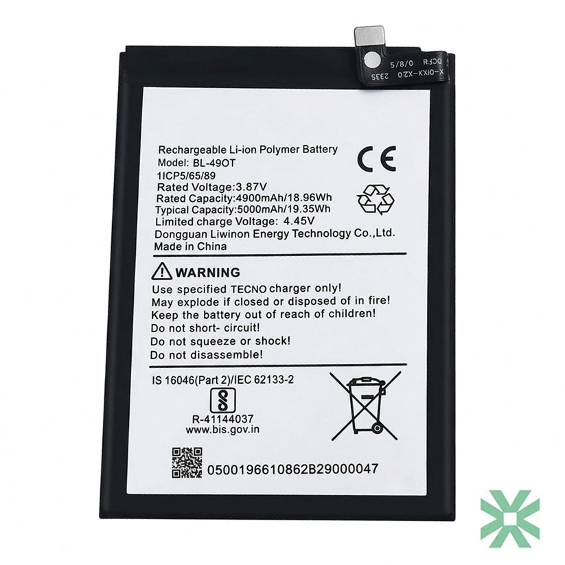 Tecno Camon 20S Pro 5G (CK8nB) Uyumlu Batarya Pil 5000 mAh (BL-49OT)