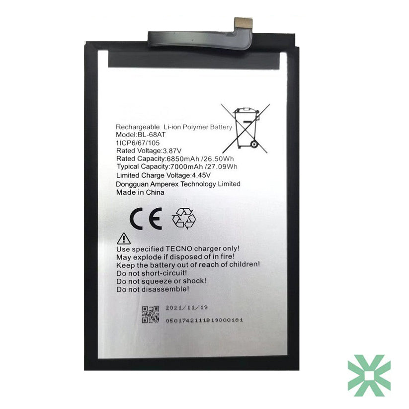 Tecno Pova 3 (LF7n) Uyumlu Batarya Pil 7000 mAh (BL-68AT)