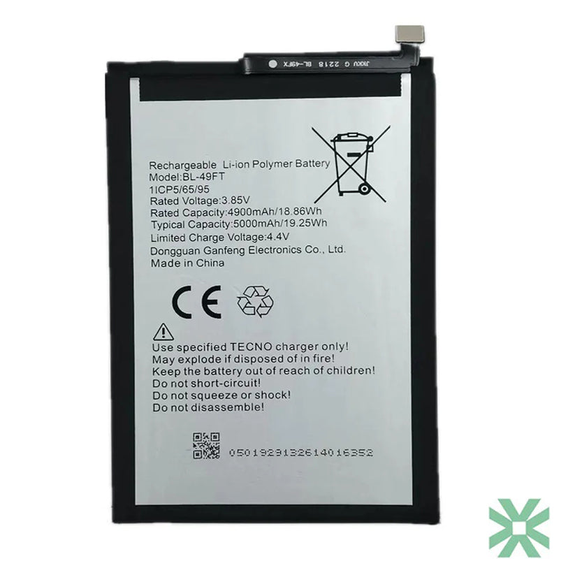 Tecno Spark 5 (KD7S) Uyumlu Batarya Pil 5000 mAh (BL-49FT)