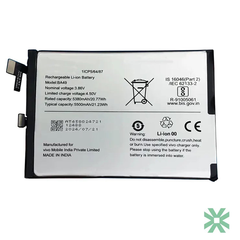 Vivo T3 Ultra (V2426) Uyumlu Batarya Pil 5500 mAh (BA49)