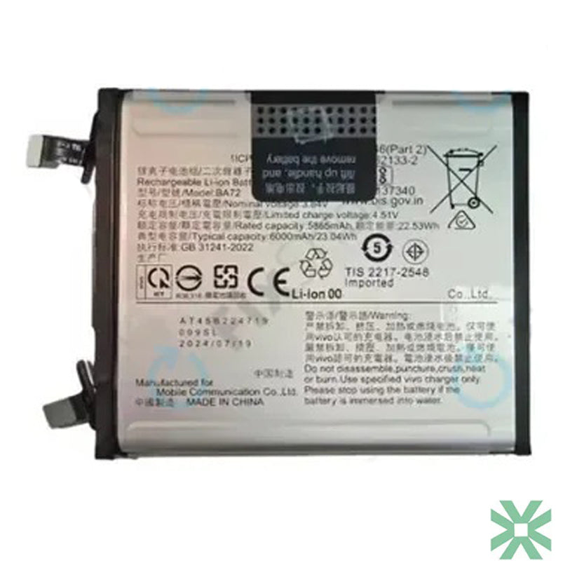 Vivo X200 Pro (V2413) Uyumlu Batarya Pil 6000 mAh (BA72)