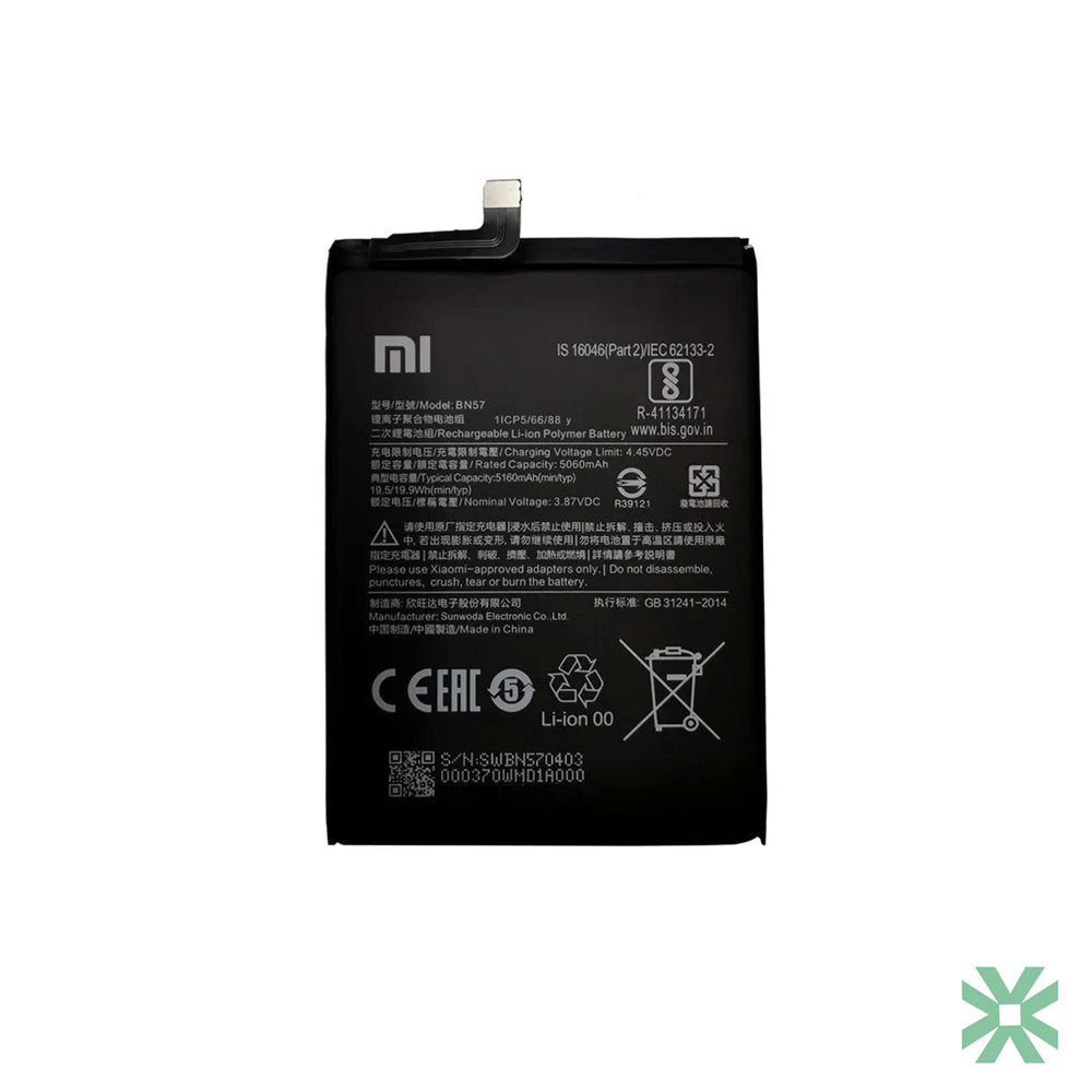 Xiaomi POCOPHONE X3 (MZB07Z0IN) Uyumlu Batarya Pil BN57 6000 mAh