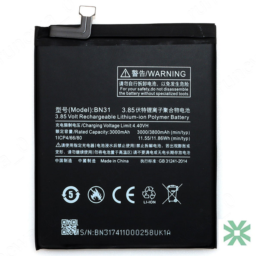 Xiaomi Mİ 5X (MDE2, MDT2) Uyumlu Batarya Pil 3080 mAh (BN31)
