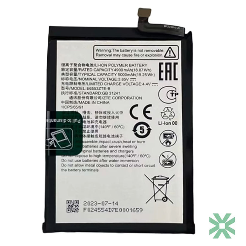 ZTE Nubia V50 (ZTE 8050) Design Uyumlu Batarya Pil 5000 mAh (E6553ZTE-B)