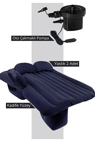 Şişme Yatak Seti | 12/24v Hava Pompa Hediyeli | Araç Içi - Kamp - Ev Kullanımı Için
