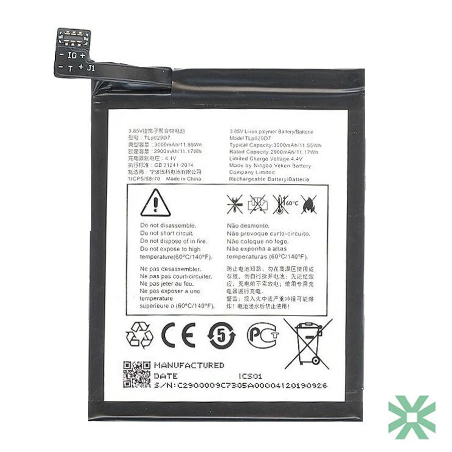 Alcatel 1X 2019 (5008T) Uyumlu Batarya Pil  3000 mAh (TLp029D1 - TLp029D7)