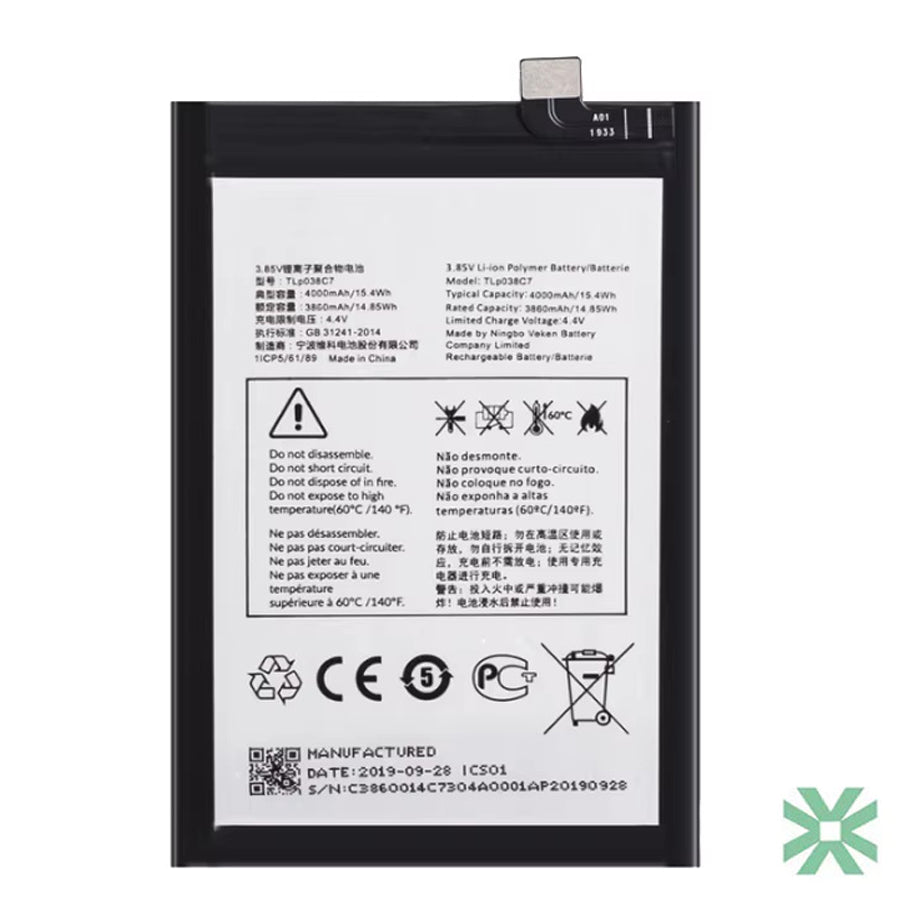 Alcatel 3X 2019 (5048Y - 5048U) Uyumlu Batarya Pil 4000 mAh (TLp038C7)
