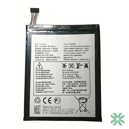Alcatel A3 XL (9008X) Uyumlu Batarya Pil 3000 mAh (TLp030JC)