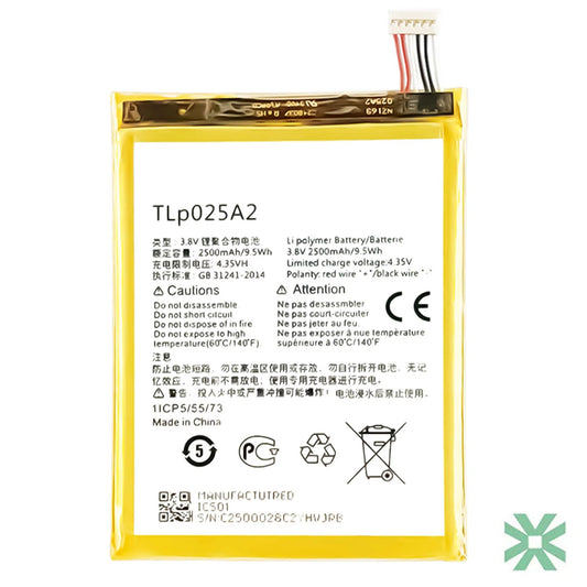 Alcatel Idol X+ (6043D) Uyumlu Batarya Pil 2500 mAh (TLP025A2 - TLP025A4)