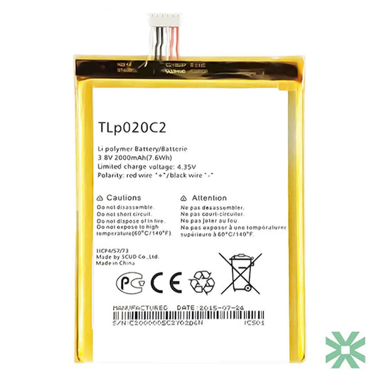 Alcatel OneTouch Idol X (6040D) Uyumlu Batarya Pil  2000 mAh (TLP020C2)