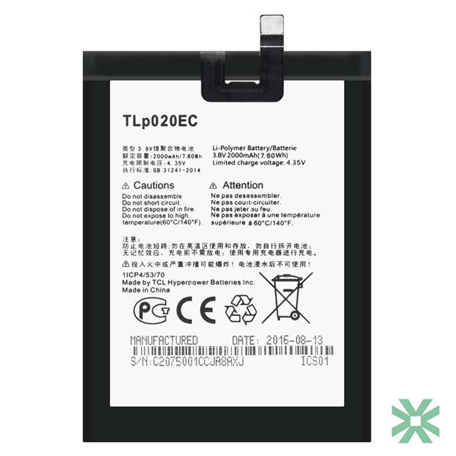 Alcatel Pop Up (6044D) Uyumlu Batarya Pil  2000 mAh (TLp020EC)