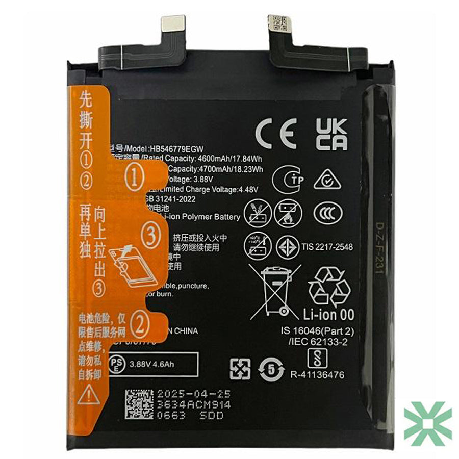 Huawei Mate 50 Pro (DCO-LX9) Uyumlu Batarya Pil  4700 mAh HB546779EGW