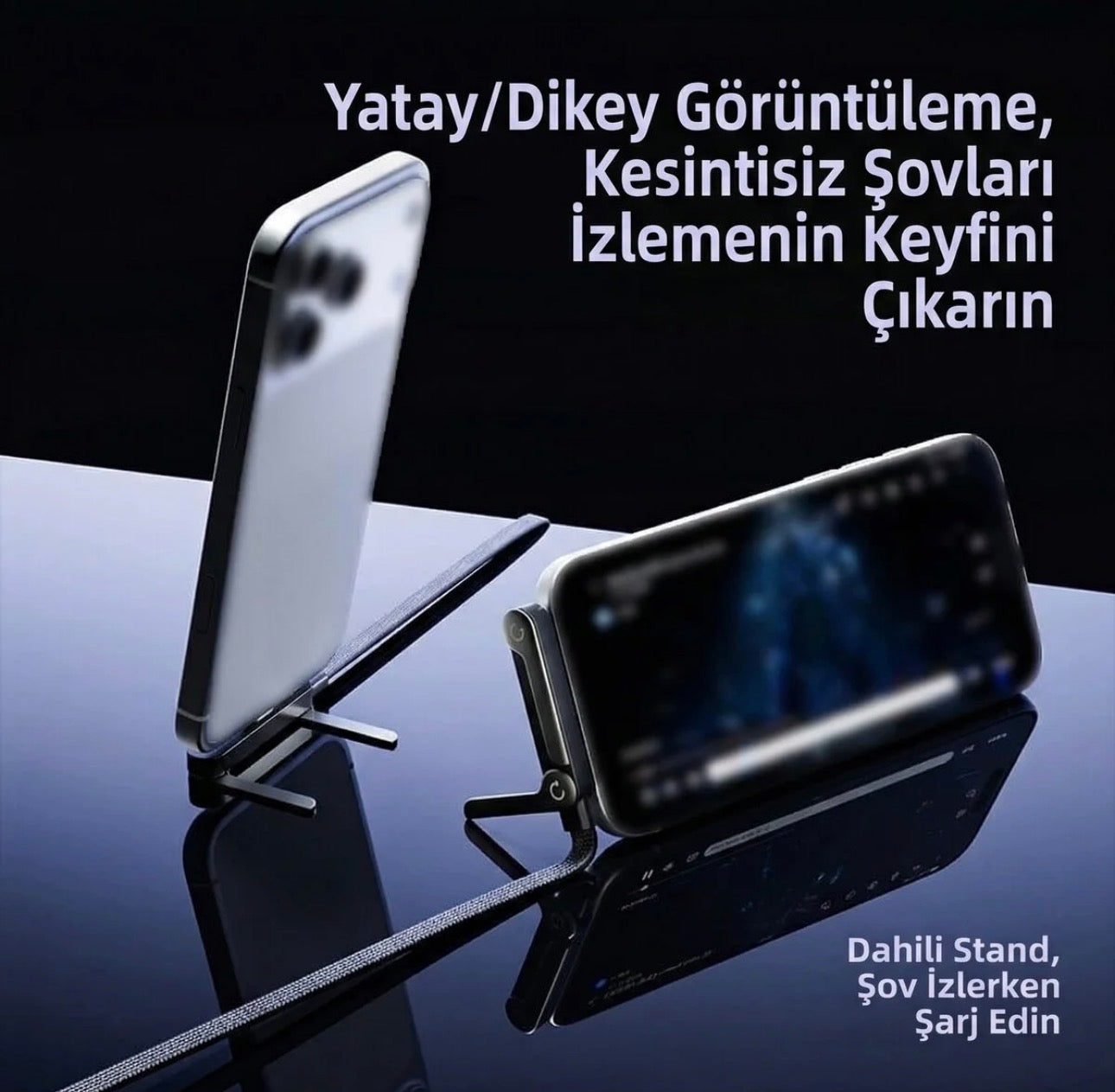 iPhone Lightning Girişli Stantlı Kablo – Ergonomik 2-in-1 Şarj Standı 30w destekli
