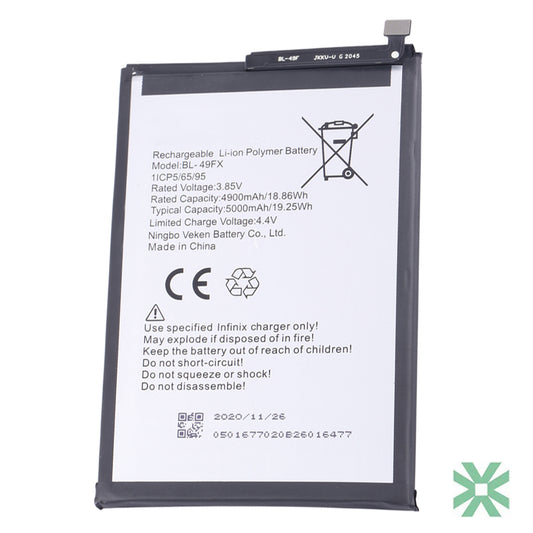 Infinix HOT 10T (X689C) Uyumlu Batarya Pil  5000 mAh (BL-49FX)