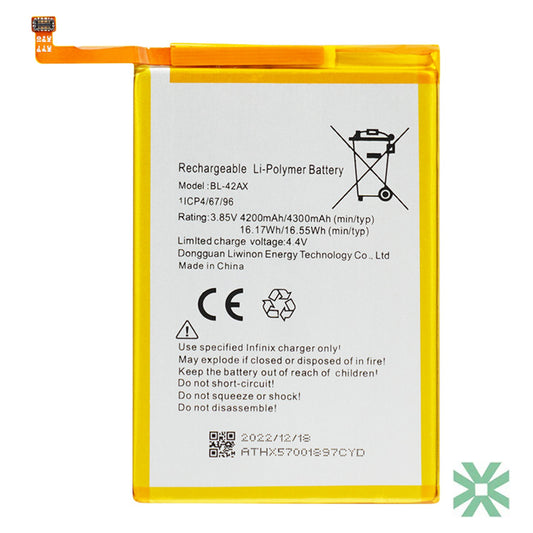 Infinix NOTE 4 (X572) Uyumlu Batarya Pil  4300 mAh (BL-42AX)