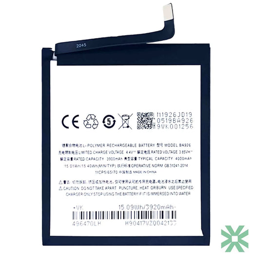 Meizu 16 XS (M926H, M926Q, M1926) Uyumlu Batarya Pil 4000mAh (BA926)