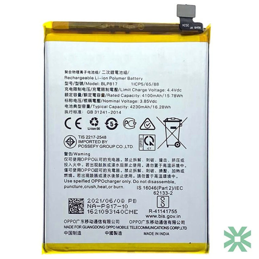 Oppo A15 (CPH2185) Uyumlu Batarya Pil 4230 mAh (BLP817)