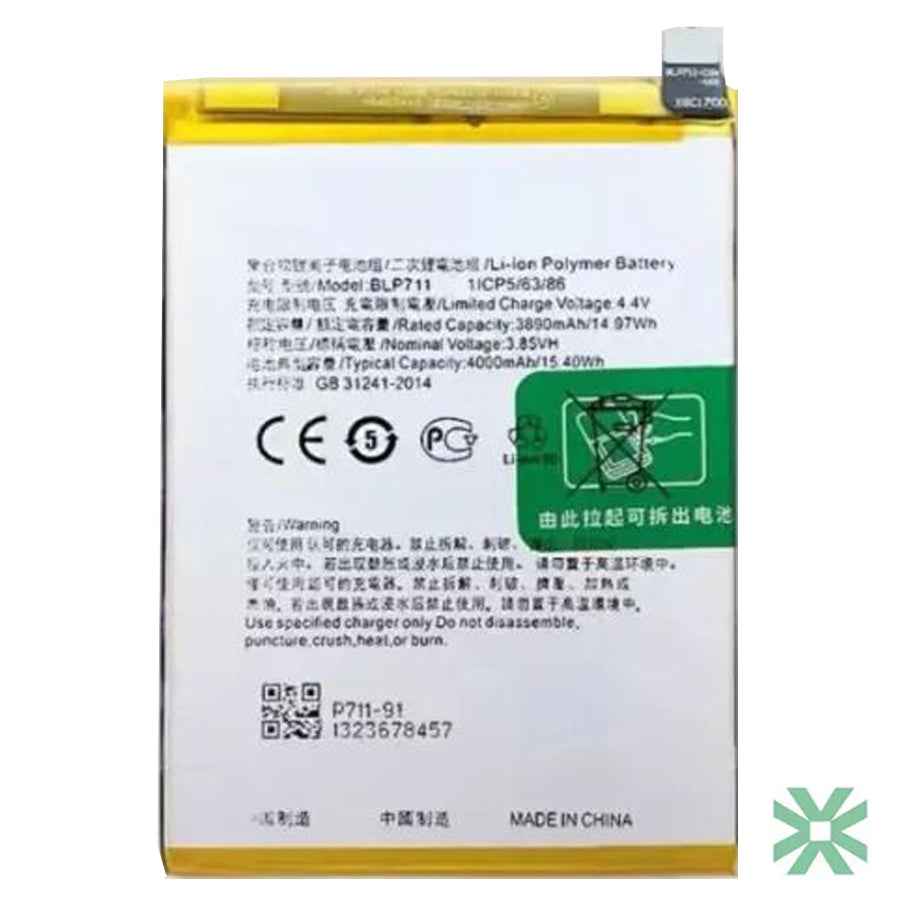 Oppo A1K (CPH1923) Uyumlu Batarya Pil  4000 mAh (BLP711)