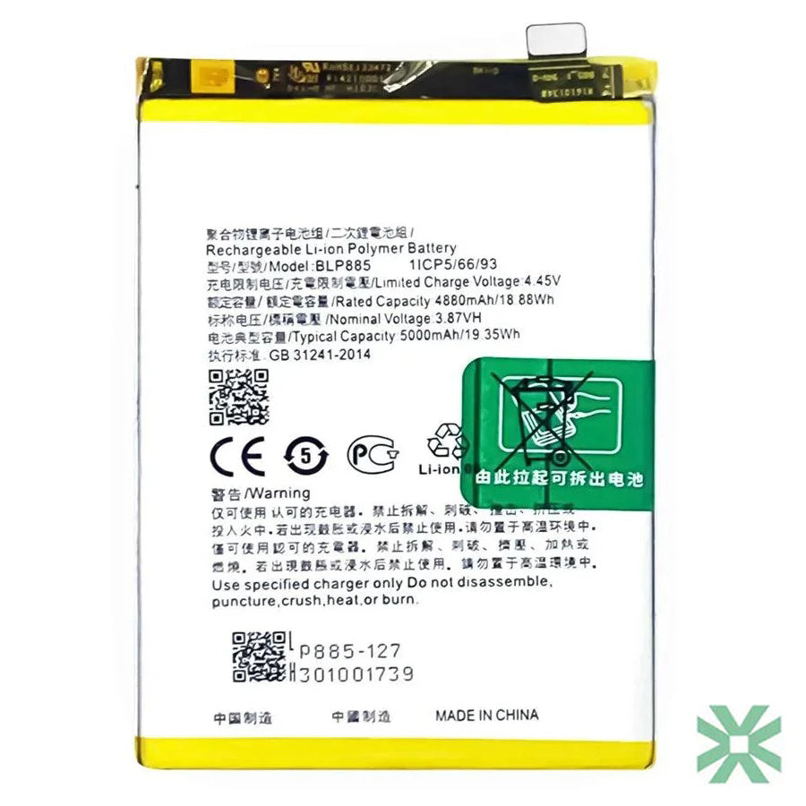 Oppo A76 (CPH2375) Uyumlu Batarya Pil  5000 mAh (BLP885)
