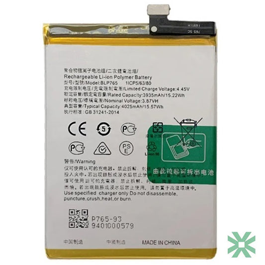 Oppo A91 (CPH2021) Uyumlu Batarya Pil 4025 mAh (BLP765)