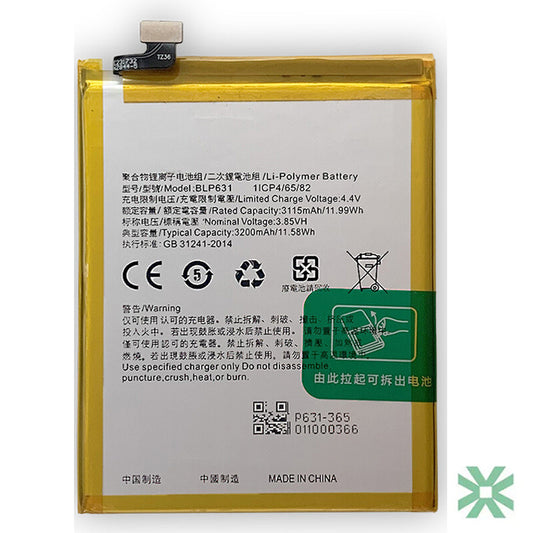 Oppo F3 (CPH1609) Uyumlu Batarya Pil  3200 mAh (BLP631)