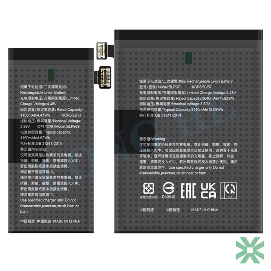 Oppo Find N2 (PGU110) Uyumlu Batarya Pil  4520 mAh (BLP955 ve BLP953)