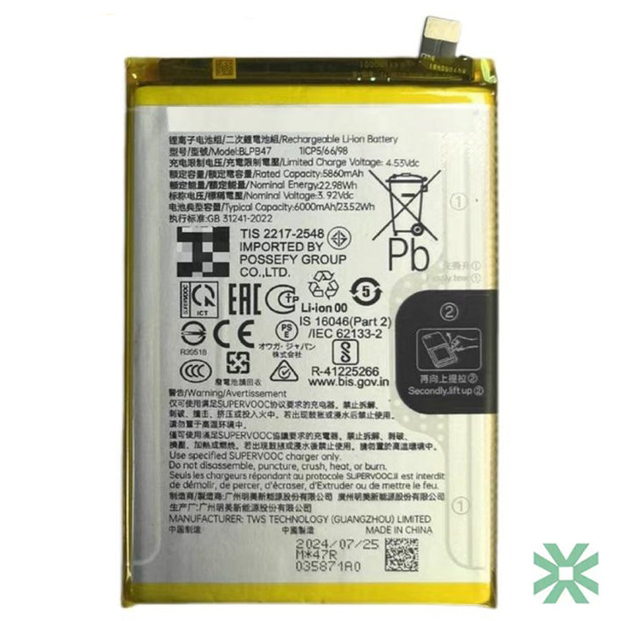Realme 14X 5G (RMX3940) Uyumlu Batarya Pil  6000 mAh (BLPB47)