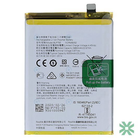 Realme Narzo 30A (RMX3171) Uyumlu Batarya Pil  6000 mAh (BLP793)