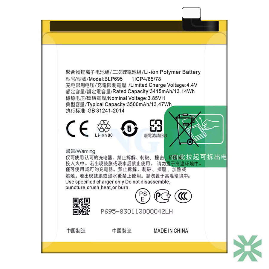 Realme U1 (RMX1831, RMX1833) Uyumlu Batarya Pil 3500 mAh (BLP695)