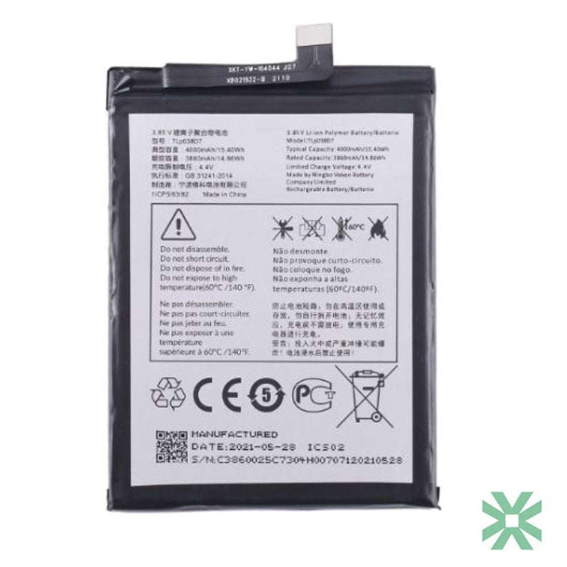 TCL 10L (T770H, T770B) (TLP038D7, TLP038D1, TLP-037A7) Uyumlu Batarya Pil  4000 mAh