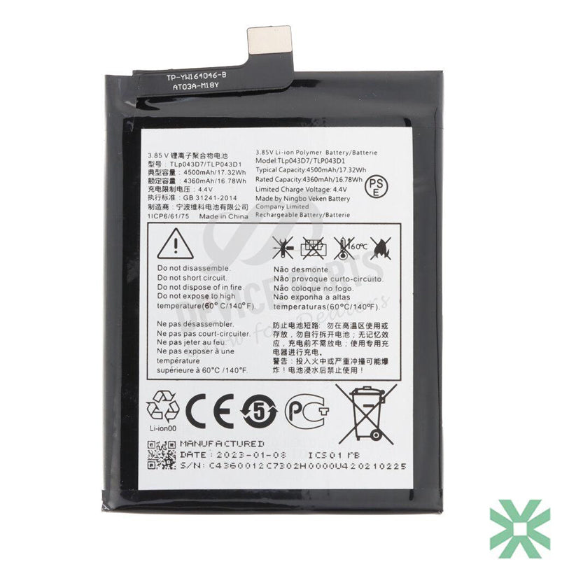 TCL 20 Pro 5G (T810H) (TLP043D1, TLP043D7) Uyumlu Batarya Pil  4500 mAh