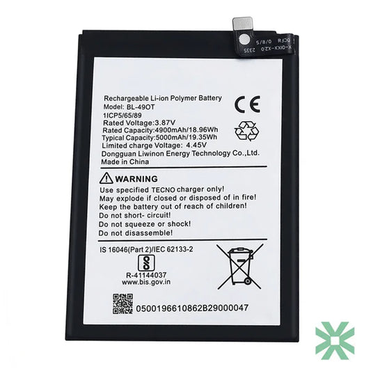 Tecno Spark 20 (KJ5, KJ5N) Uyumlu Batarya Pil  5000 mAh (BL-49ST)