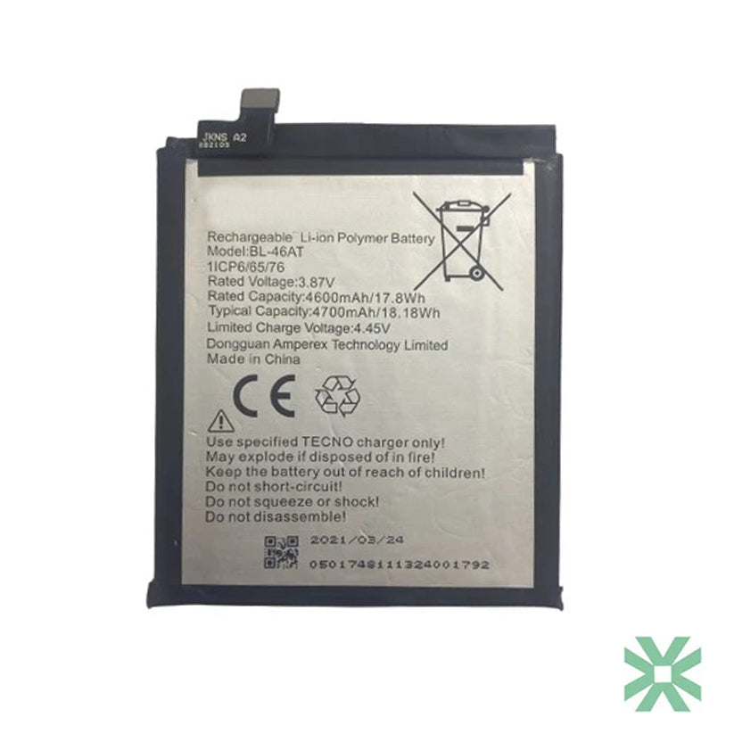 Tecno Phantom X (AC8) Uyumlu Batarya Pil  4700 mAh BL-46AT