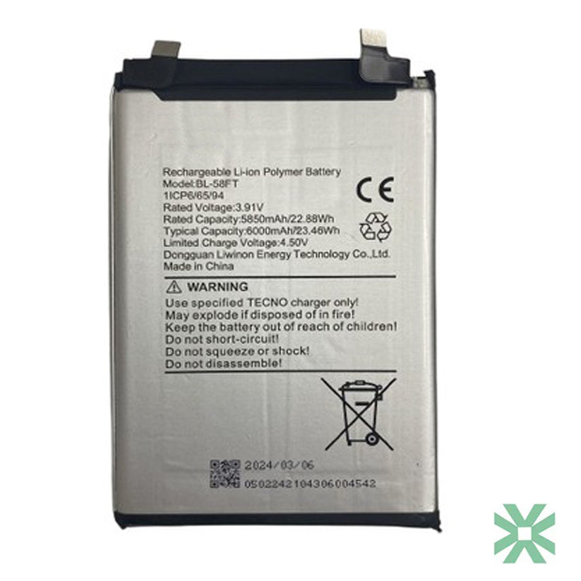 Tecno Pova 5 (LH7n) Uyumlu Batarya Pil  6000 mAh BL-58ET