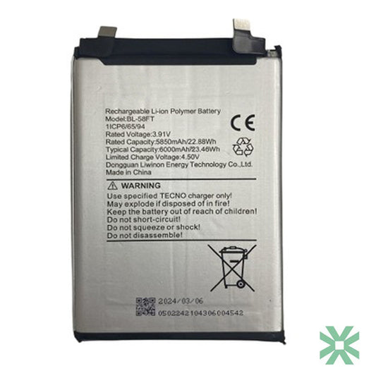 Tecno Pova 5 (LH7n) Uyumlu Batarya Pil  6000 mAh BL-58ET