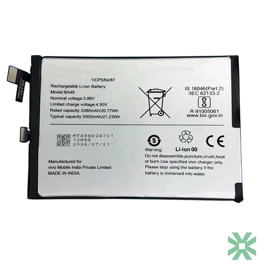Vivo T3 Ultra (V2426) Uyumlu Batarya Pil  5500 mAh (BA49)