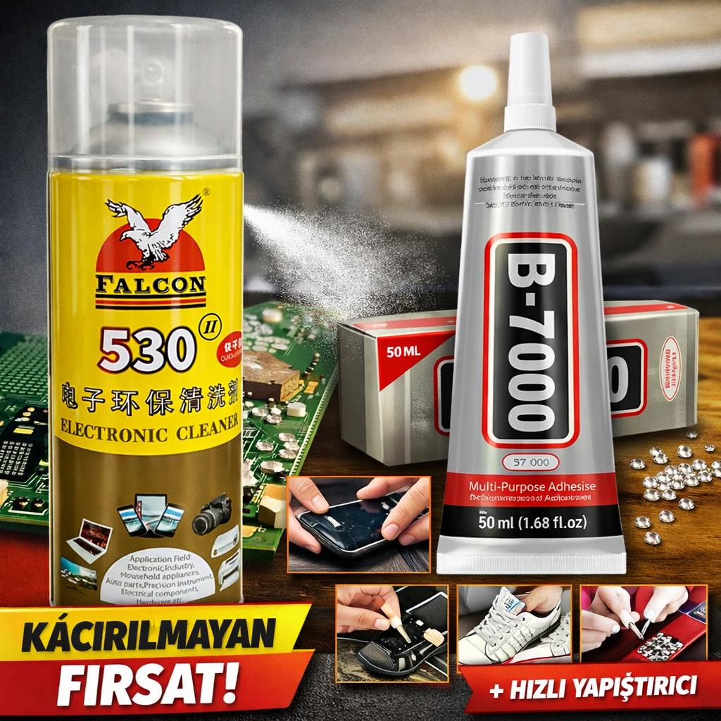 Falcon 530 Kontak Sprey +B7000 50 ml Güçlü Yapıştırıcı