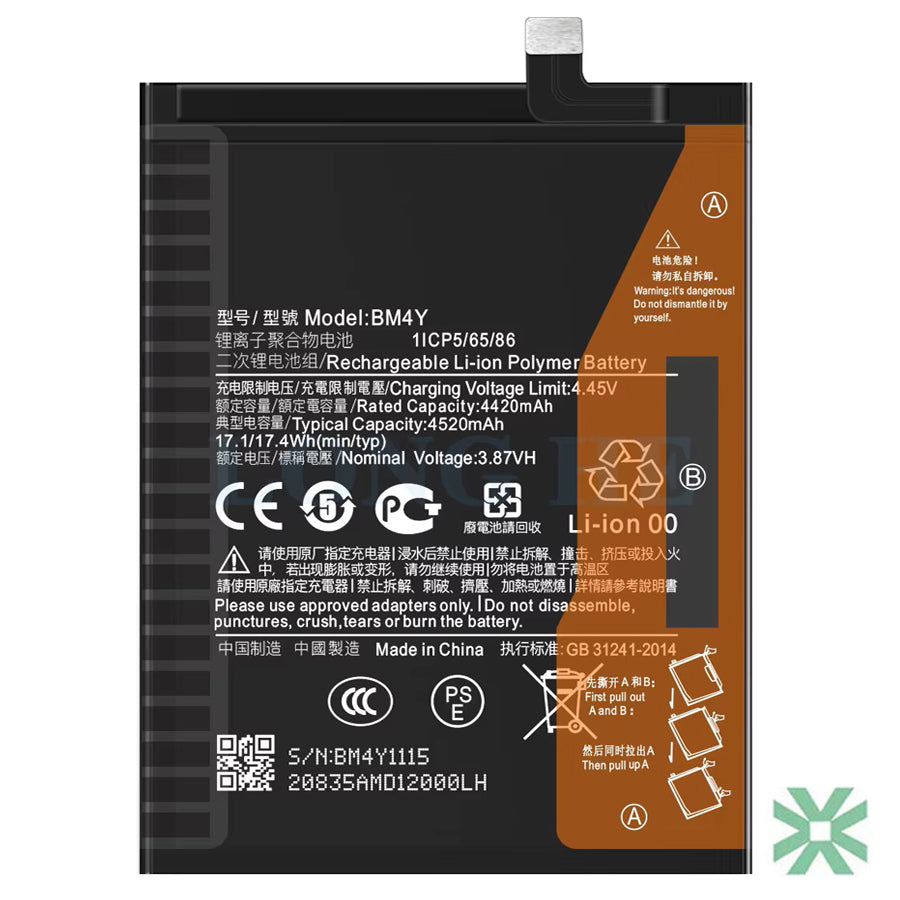 Xiaomi 11X (M2012K11AI) Uyumlu Batarya Pil  4520 mAh (BM4Y)