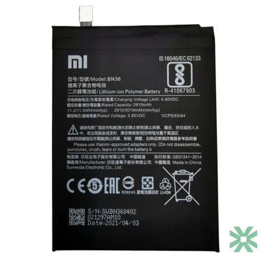 Xiaomi 6X (M1804D2SC) Uyumlu Batarya Pil  2910 mAh (BN36)