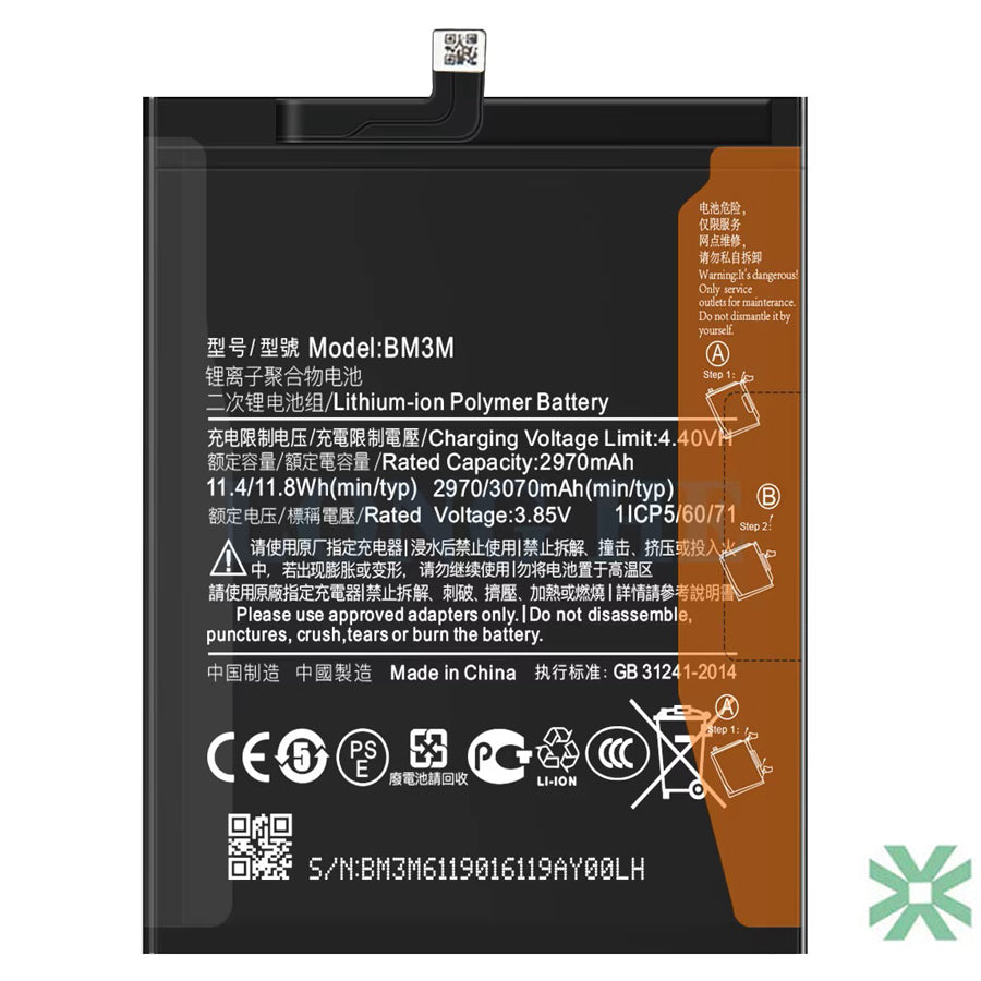 Xiaomi 9 SE (M1903F2G) Uyumlu Batarya Pil  3070 mAh (BM3M)