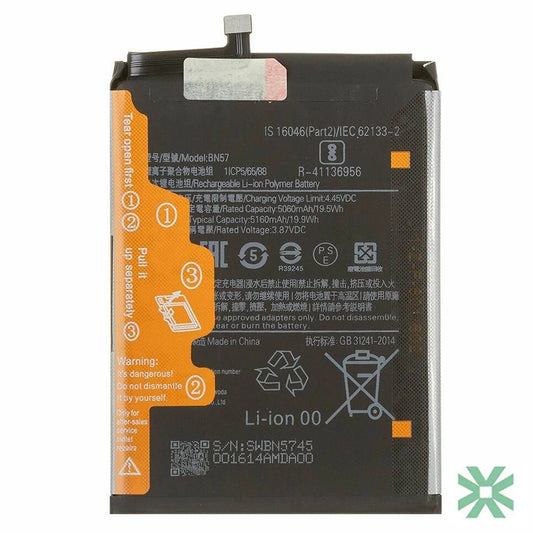 Xiaomi POCOPHONE X3 Pro (M2102J20SG) Uyumlu Batarya Pil  5160 mAh (BN57)
