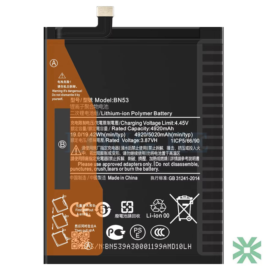 Xiaomi REDMİ NOTE 10 PRO (M2101K6G) Uyumlu Batarya Pil 5020 mAh (BN53)