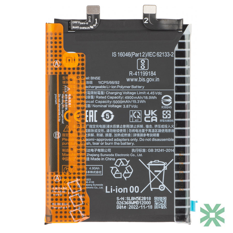 Xiaomi REDMİ Note 12 Pro 4G (2209116AG) Uyumlu Batarya Pil  5000 mAh (BN5E)