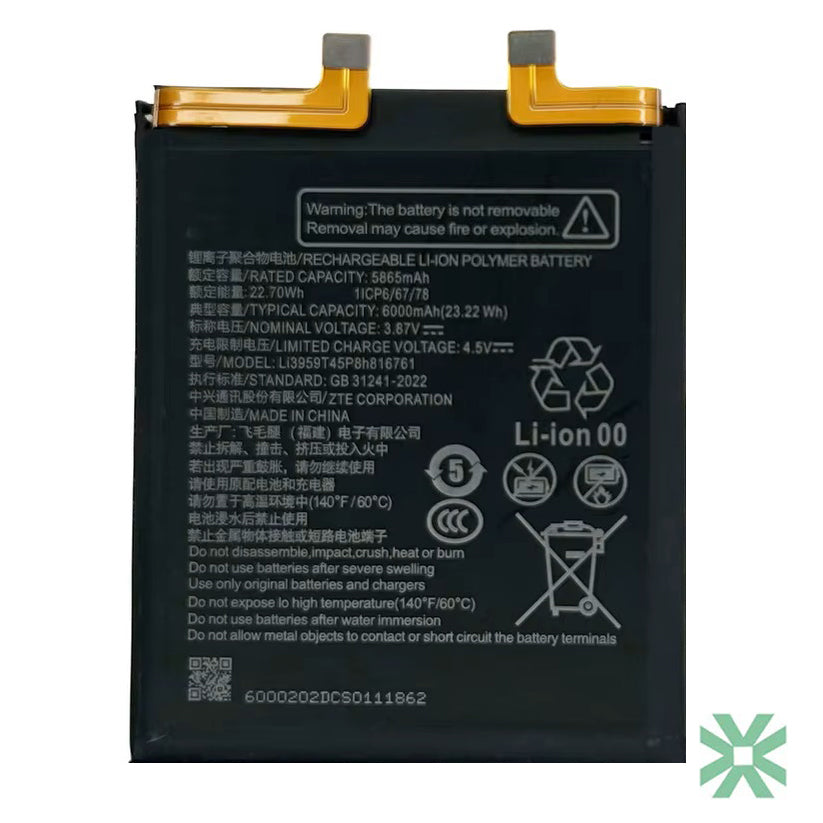 ZTE Nubia Z60 Ultra (NX721J) Uyumlu Batarya Pil  6000 mAh (Li3959T45P8h816761)