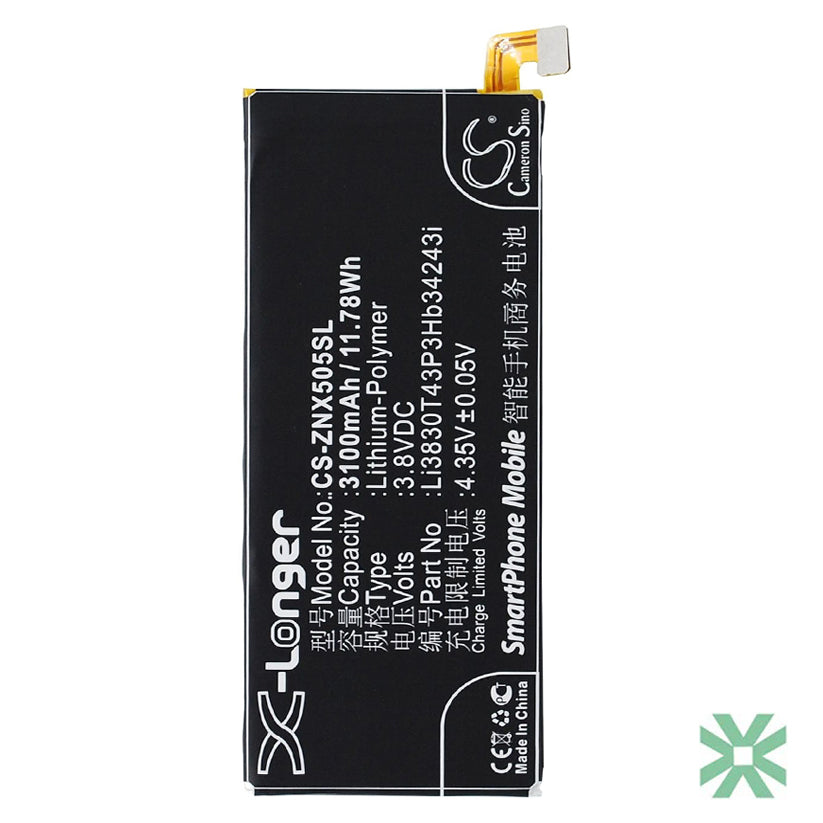 ZTE Nubia Z7 Max (NX505H) Uyumlu Batarya Pil  3100 mAh (Li3830T43P3hB34243i)
